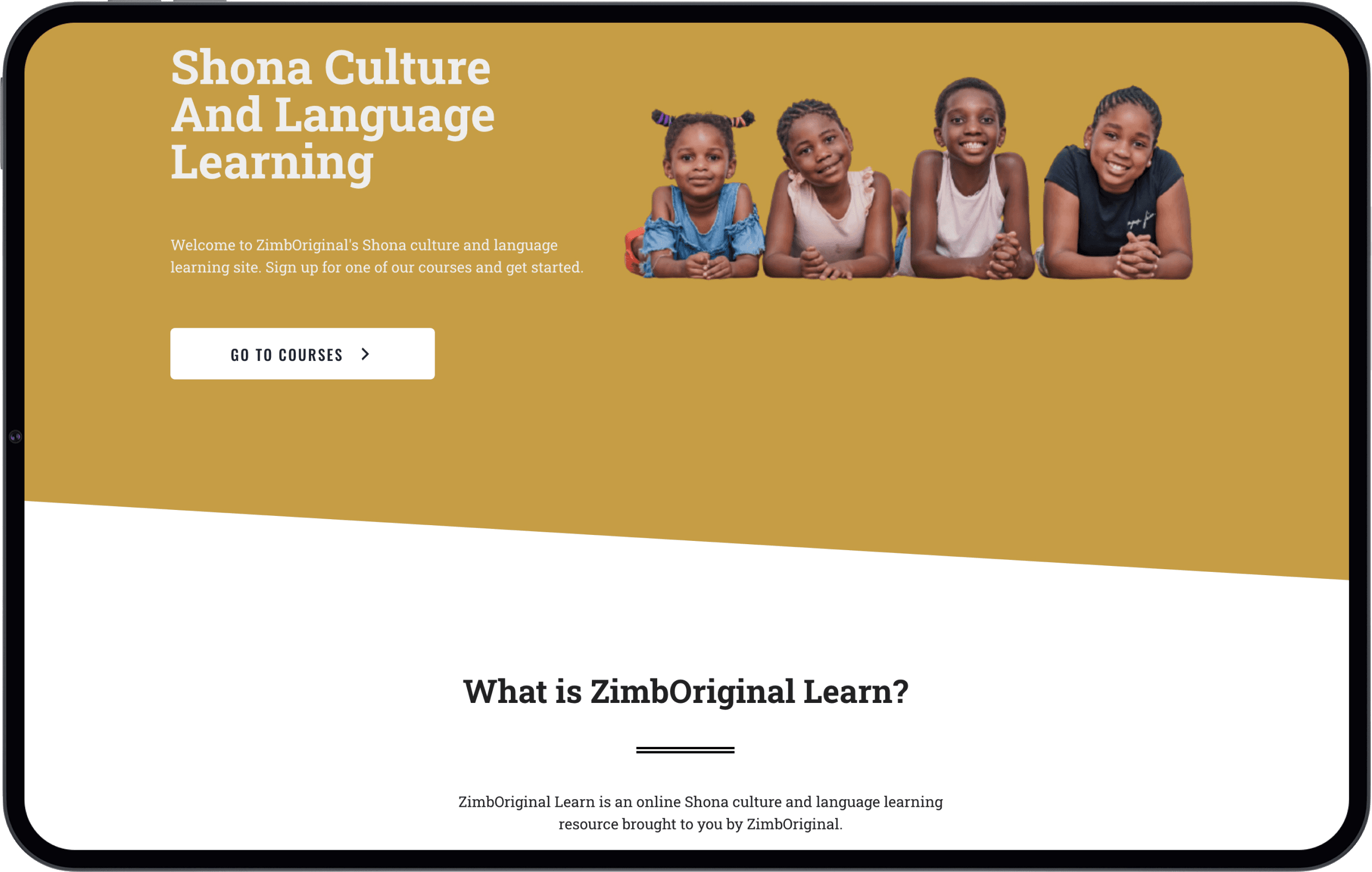 Zimboriginal learning platform on a tablet